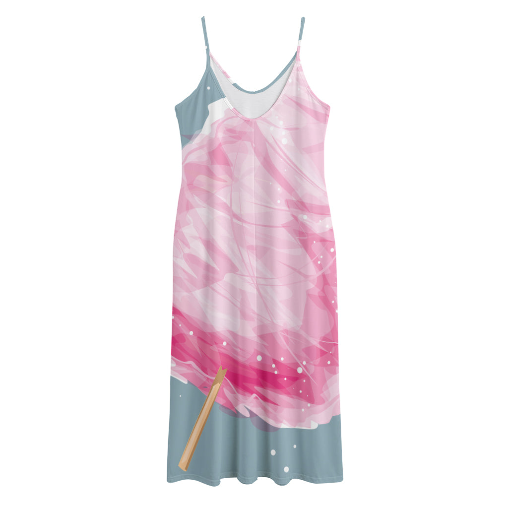 Sweet Cotton Candy Print Jersey Midi Cami Dress