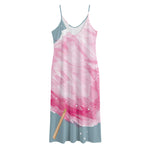 Sweet Cotton Candy Print Jersey Midi Cami Dress