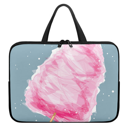 Sweet Cotton Candy Print Laptop Sleeve With Handle
