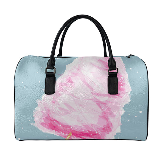 Sweet Cotton Candy Print Leather Duffle Bag