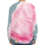 Sweet Cotton Candy Print Long Sleeve Baseball Jersey