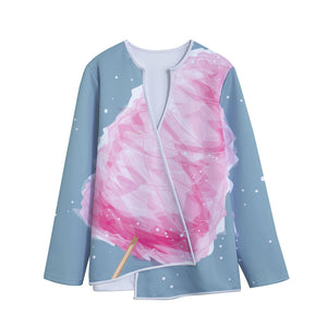 Sweet Cotton Candy Print Long Sleeve Short Coat