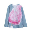 Sweet Cotton Candy Print Long Sleeve Short Coat