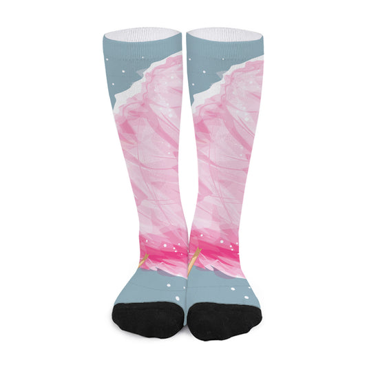 Sweet Cotton Candy Print Long Socks
