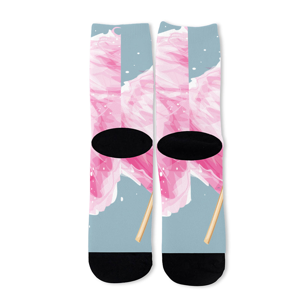 Sweet Cotton Candy Print Long Socks