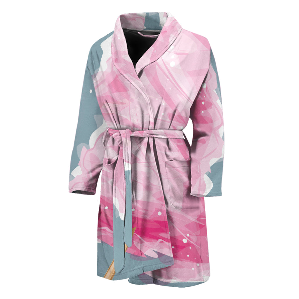 Sweet Cotton Candy Print Men's Bathrobe