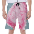 Sweet Cotton Candy Print Men's Beach Shorts