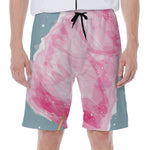 Sweet Cotton Candy Print Men's Beach Shorts