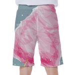 Sweet Cotton Candy Print Men's Beach Shorts