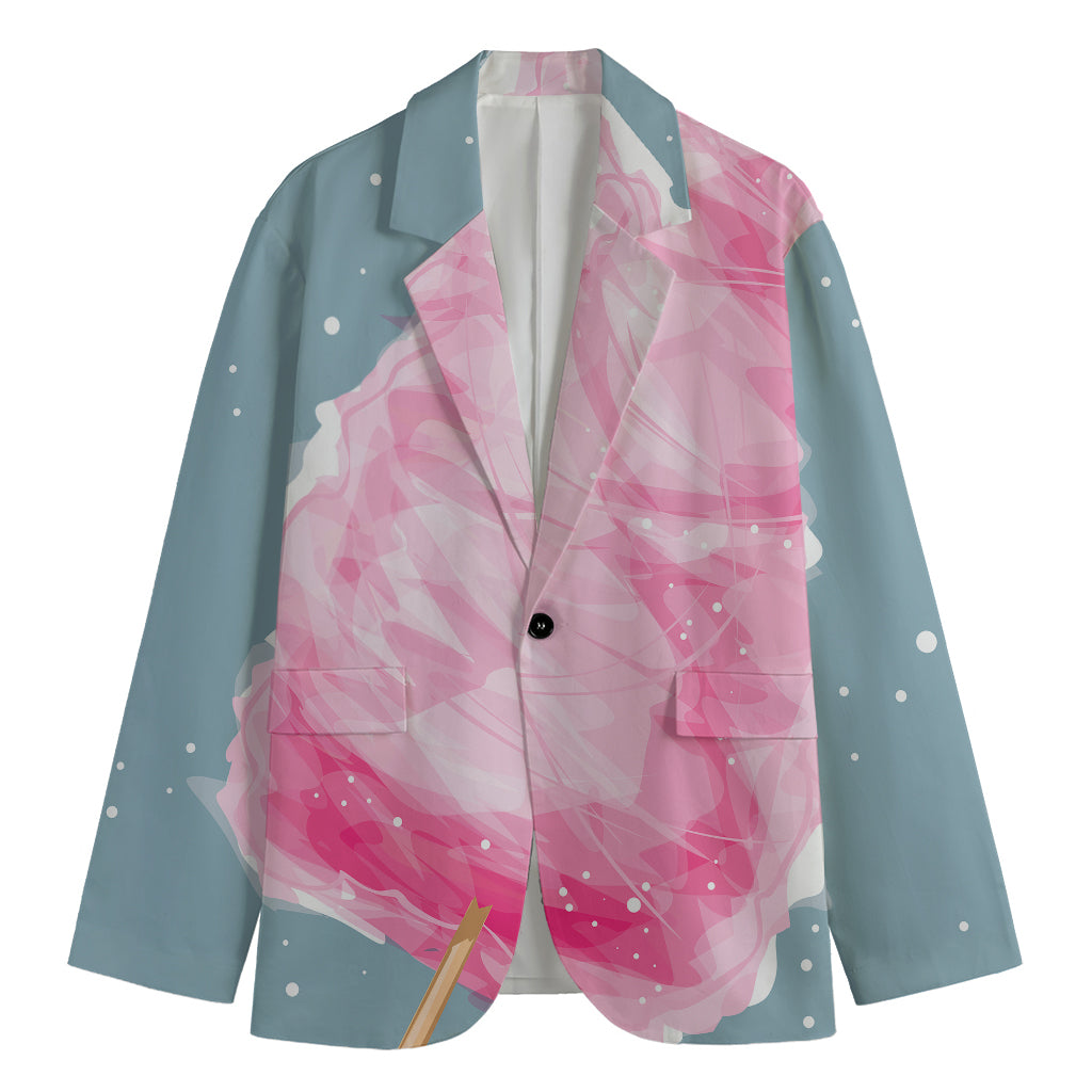 Sweet Cotton Candy Print Men's Blazer