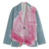 Sweet Cotton Candy Print Men's Cotton Blazer