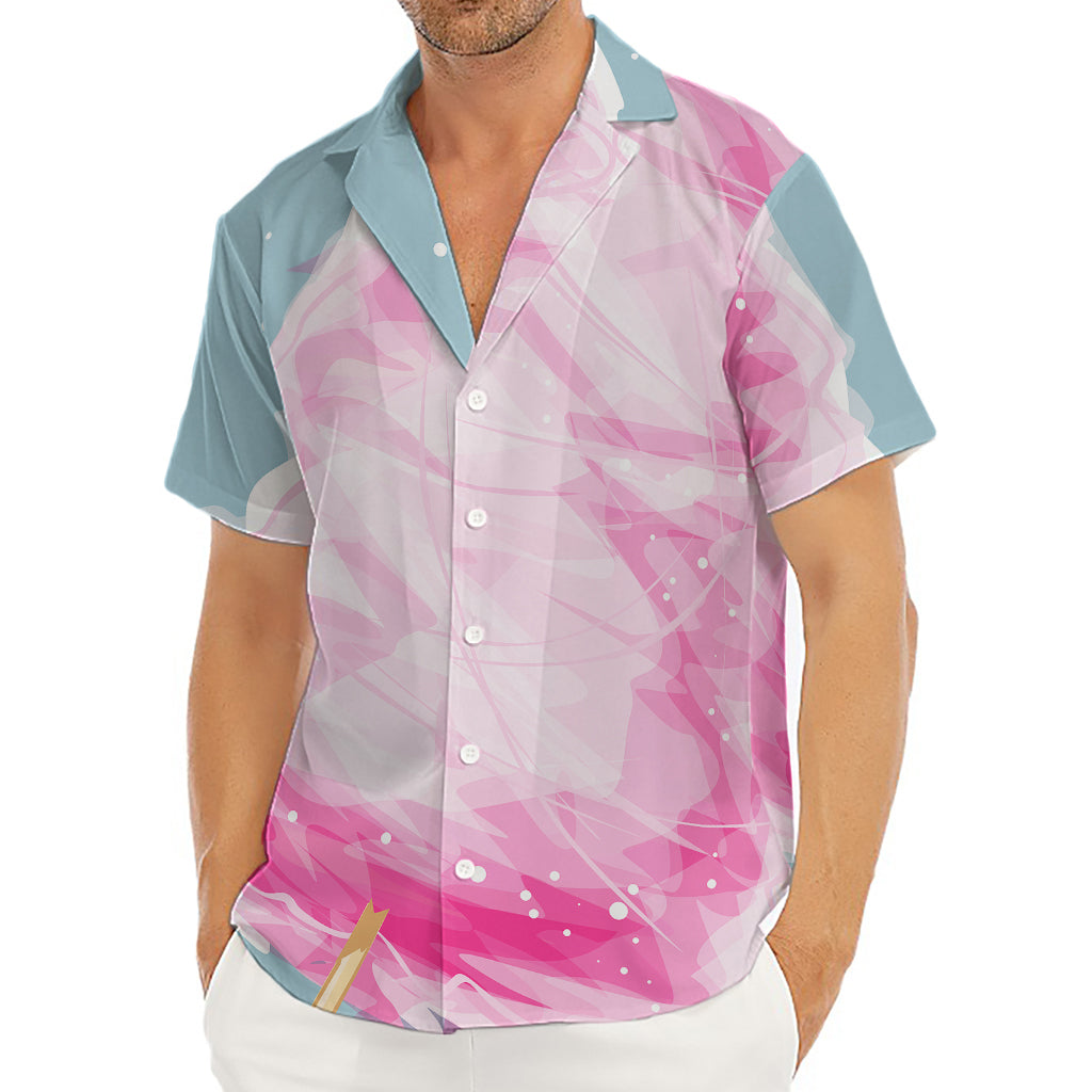 Sweet Cotton Candy Print Men's Deep V-Neck Shirt