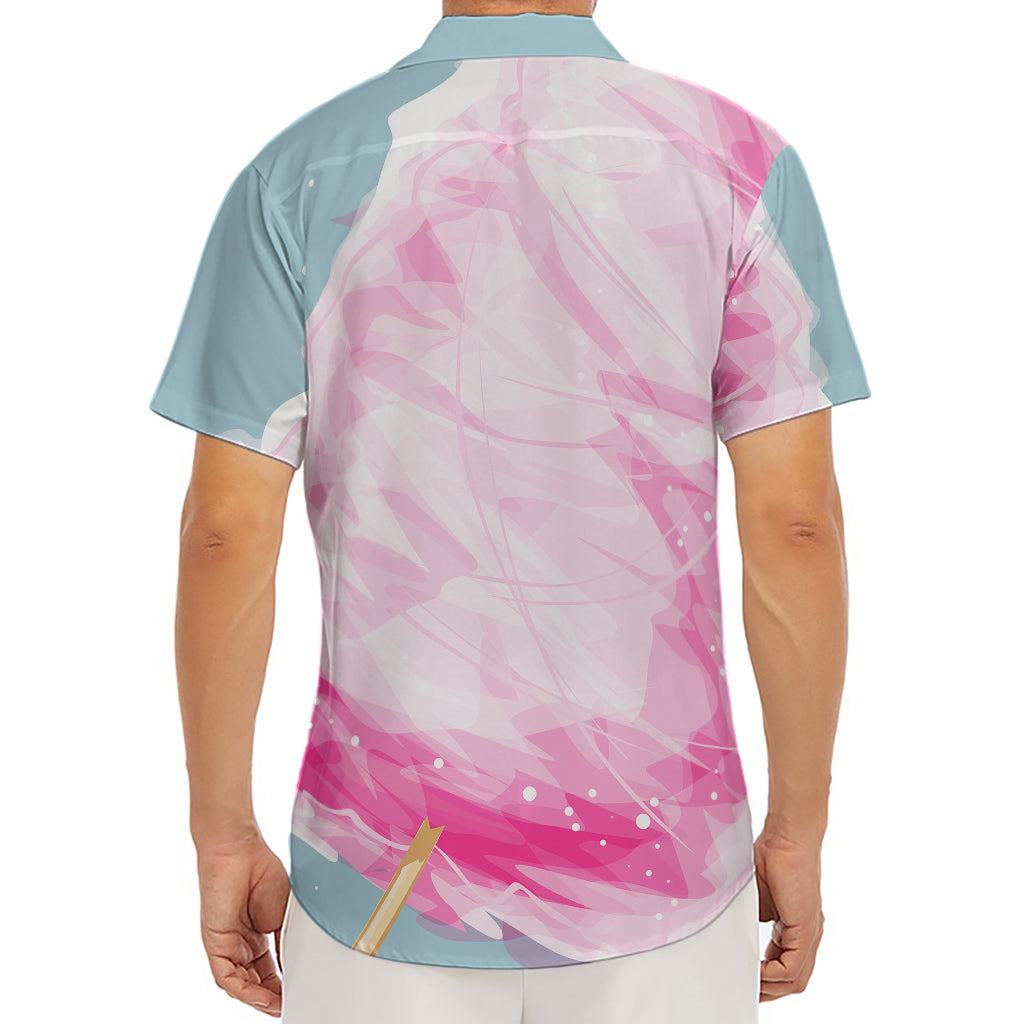 Sweet Cotton Candy Print Men's Deep V-Neck Shirt