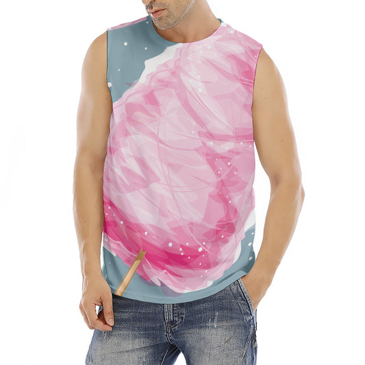 Sweet Cotton Candy Print Men's Fitness Tank Top