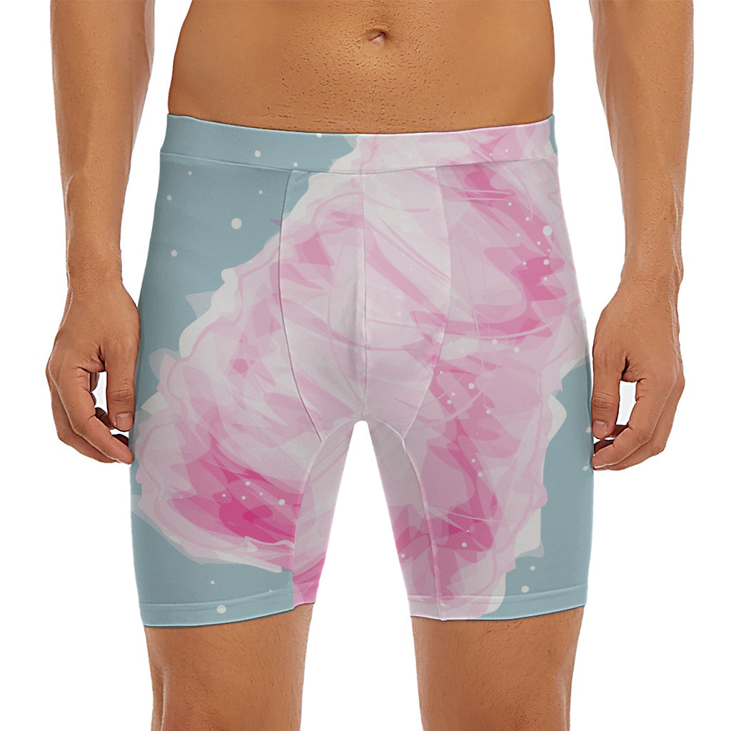 Sweet Cotton Candy Print Men's Long Boxer Briefs