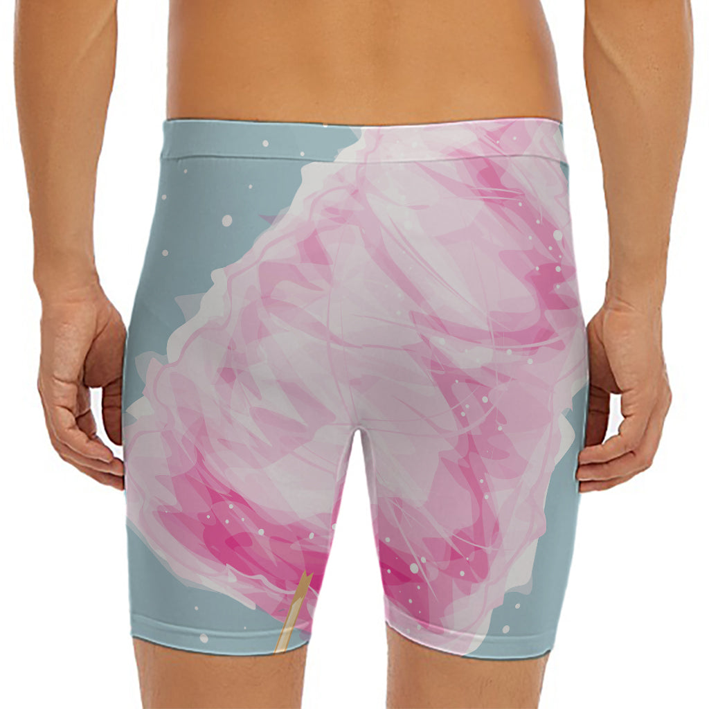 Sweet Cotton Candy Print Men's Long Boxer Briefs