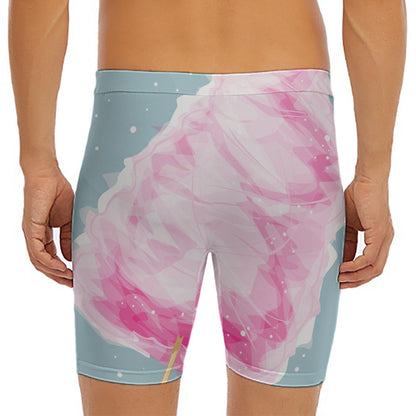 Sweet Cotton Candy Print Men's Long Boxer Briefs