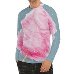 Sweet Cotton Candy Print Men's Long Sleeve Rash Guard