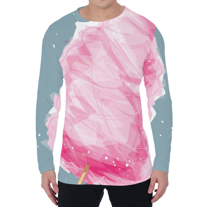 Sweet Cotton Candy Print Men's Long Sleeve T-Shirt