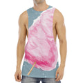 Sweet Cotton Candy Print Men's Muscle Tank Top
