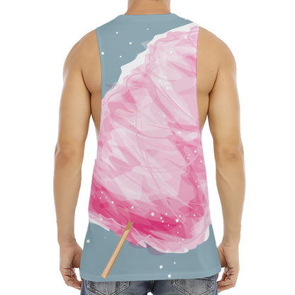 Sweet Cotton Candy Print Men's Muscle Tank Top