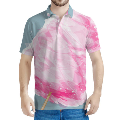 Sweet Cotton Candy Print Men's Polo Shirt