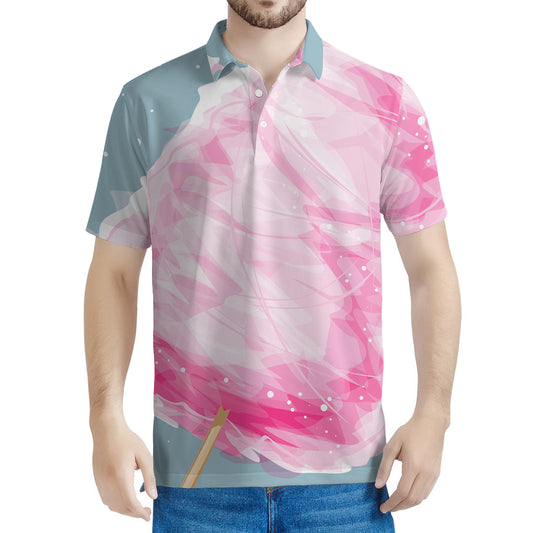 Sweet Cotton Candy Print Men's Polo Shirt