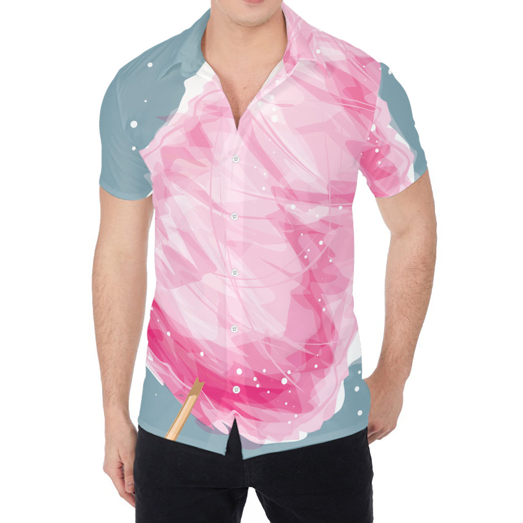 Sweet Cotton Candy Print Men's Shirt