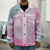 Sweet Cotton Candy Print Men's Shirt Jacket