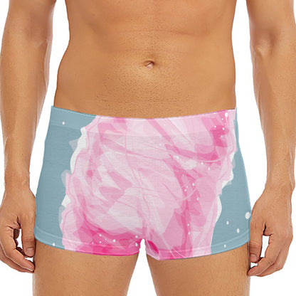 Sweet Cotton Candy Print Men's Short Boxer Briefs