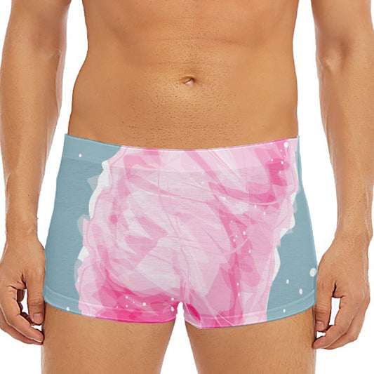 Sweet Cotton Candy Print Men's Short Boxer Briefs