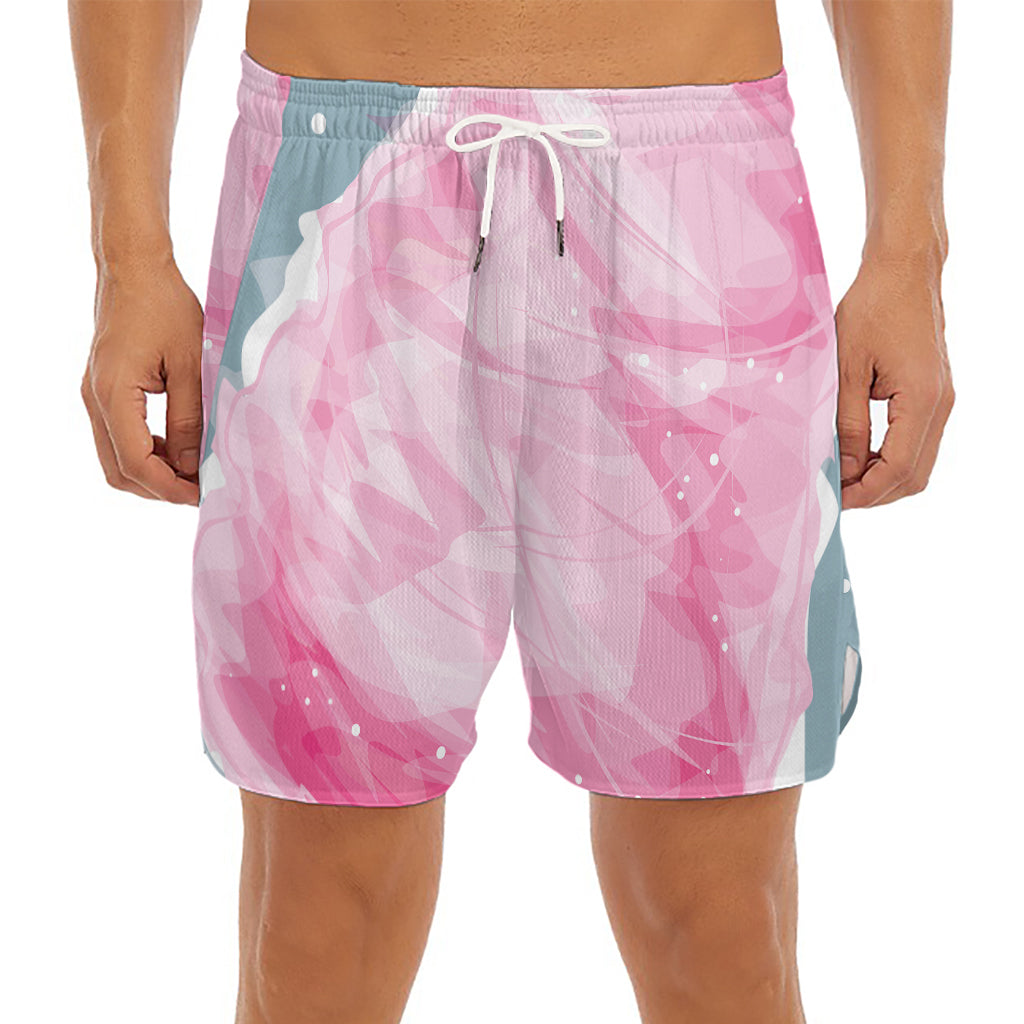 Sweet Cotton Candy Print Men's Split Running Shorts