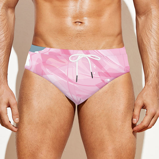 Sweet Cotton Candy Print Men's Swim Briefs
