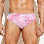 Sweet Cotton Candy Print Men's Swim Briefs