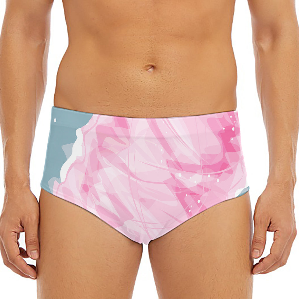 Sweet Cotton Candy Print Men's Triangle Swim Briefs