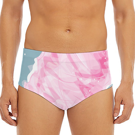 Sweet Cotton Candy Print Men's Triangle Swim Briefs