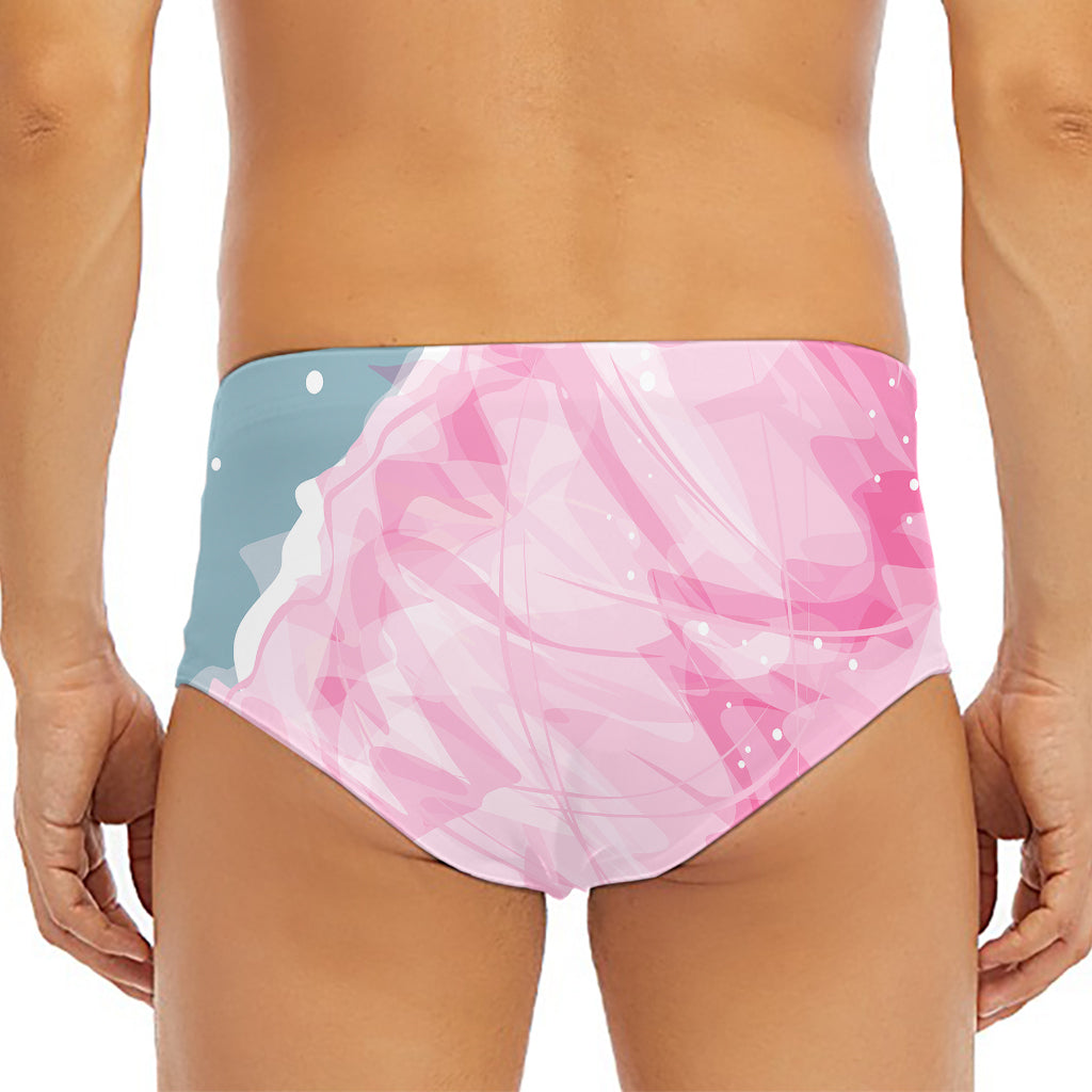 Sweet Cotton Candy Print Men's Triangle Swim Briefs