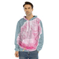 Sweet Cotton Candy Print Men's Velvet Pullover Hoodie