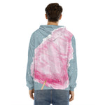 Sweet Cotton Candy Print Men's Velvet Pullover Hoodie