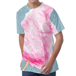 Sweet Cotton Candy Print Men's Velvet T-Shirt