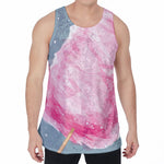Sweet Cotton Candy Print Men's Velvet Tank Top