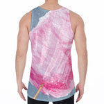 Sweet Cotton Candy Print Men's Velvet Tank Top