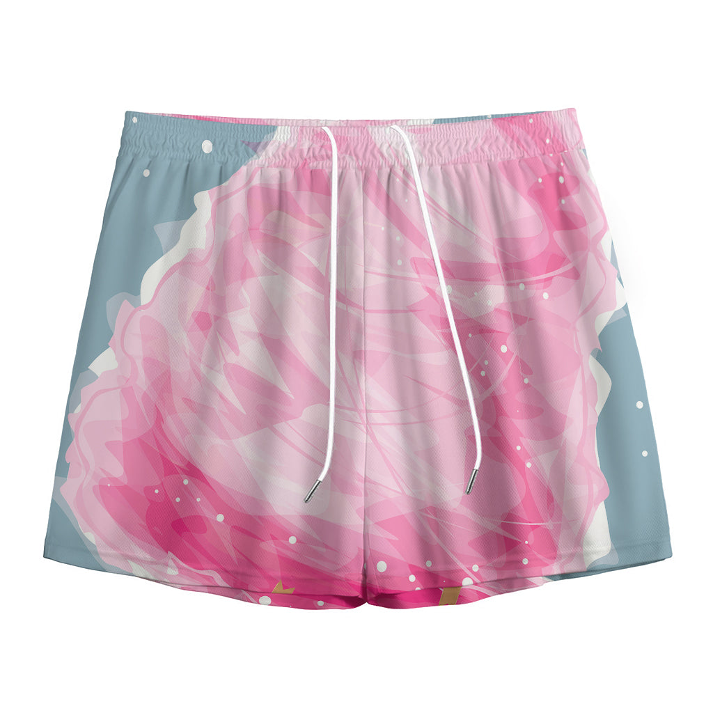 Sweet Cotton Candy Print Mesh Shorts