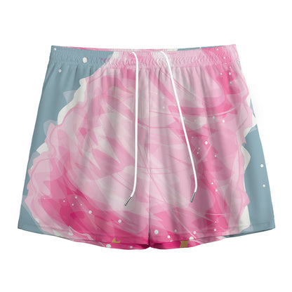 Sweet Cotton Candy Print Mesh Shorts