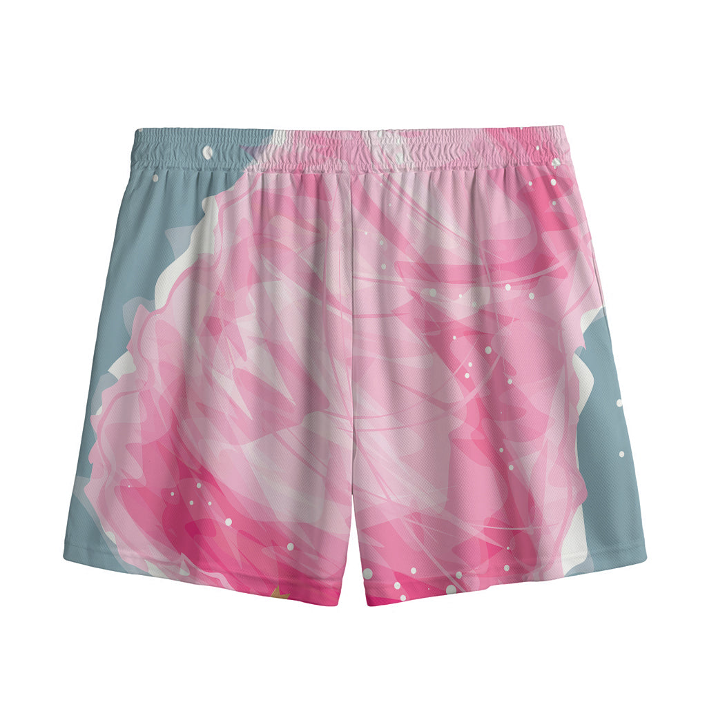 Sweet Cotton Candy Print Mesh Shorts