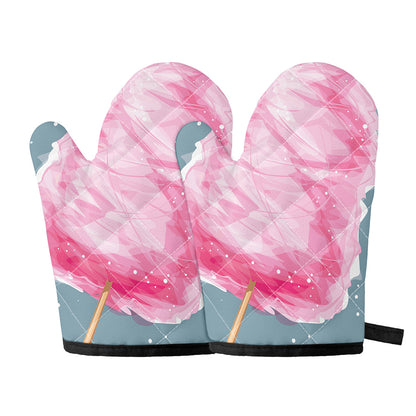 Sweet Cotton Candy Print Oven Mitts
