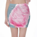 Sweet Cotton Candy Print Pencil Mini Skirt