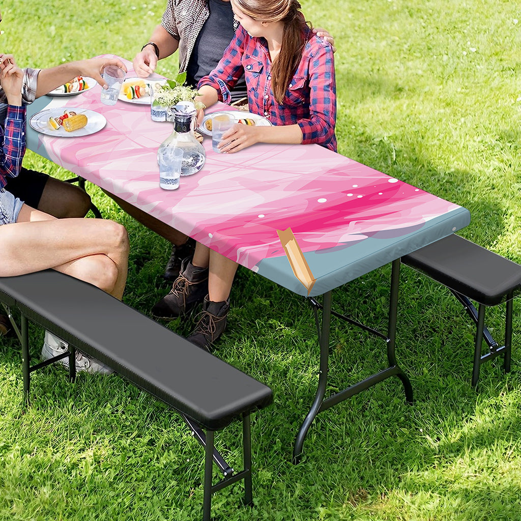 Sweet Cotton Candy Print Picnic Table Cover