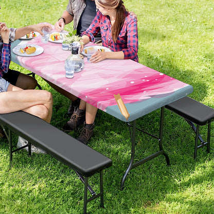 Sweet Cotton Candy Print Picnic Table Cover