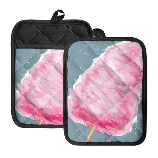 Sweet Cotton Candy Print Pot Holders With Pocket